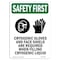 Signmission OSHA Sign, Cryogenic Gloves And W/ Symbol, 14in X 10in Rigid Plastic, 10" W, 14" H, Portrait OS-SF-P-1014-V-11058 - alternate 1